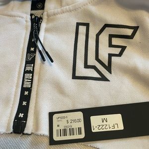 NWT LF The Brand Originally $216 White And Black Cropped Hoodie Size Medium